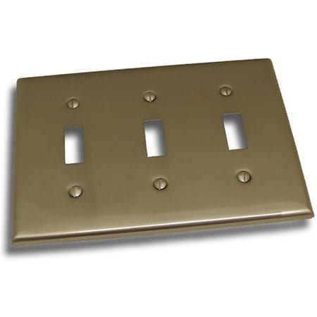 Residential Essentials Triple Toggle Switch Plate- Satin Nickel 10832SN